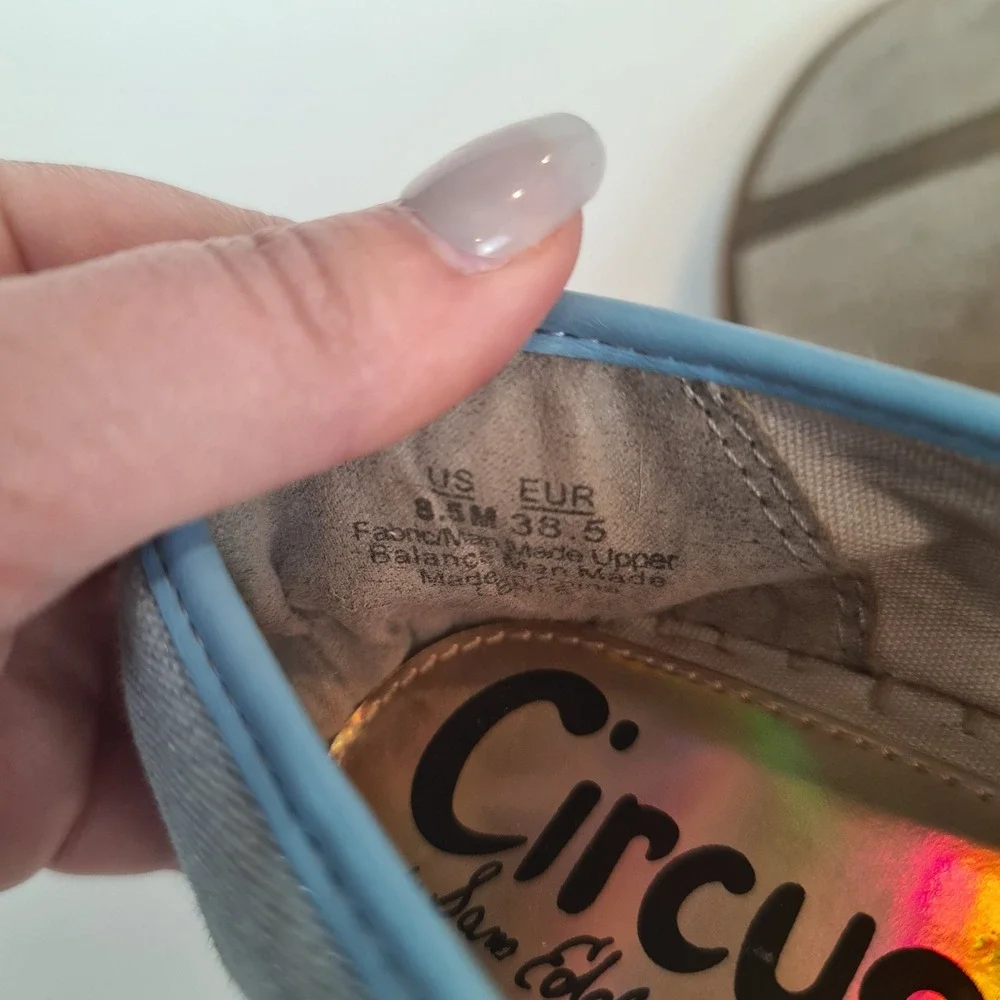 Circus by Sam Edelman Leni Espadrille Flats Blue Bee Crown 8.5M Sparkly Vacation